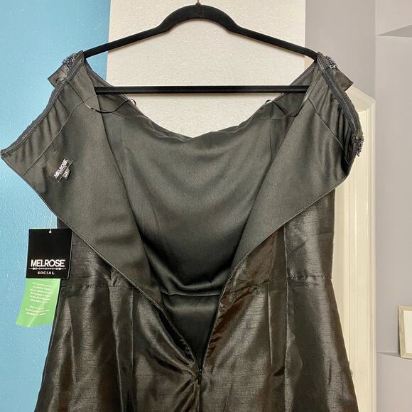 Melrose Social Black Beaded Neckline Cocktail Dress size 14 NWT - Picture 3 of 16